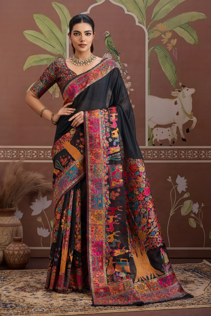 Luxurious Cotton Pashmina Weaving Saree