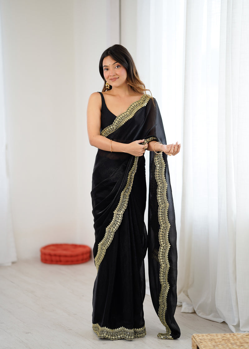 Fendy Grandeur Saree Sequin on Pure Satin