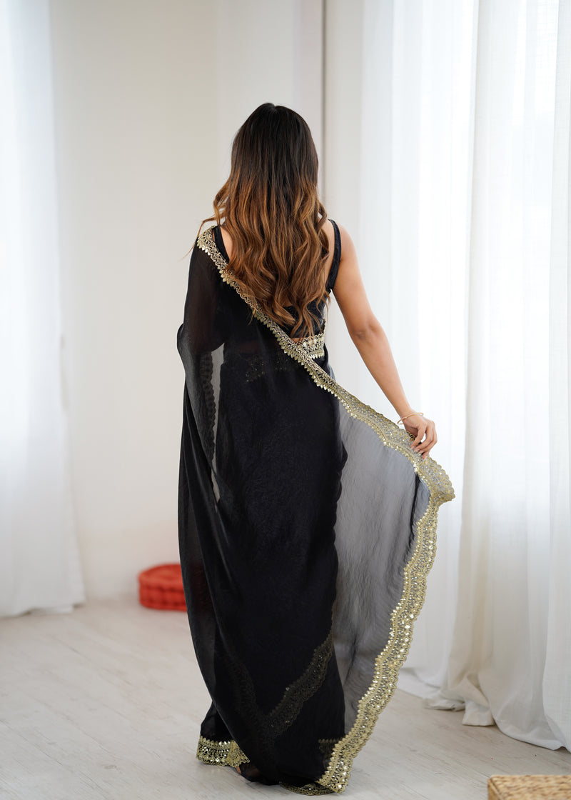 Fendy Grandeur Saree Sequin on Pure Satin