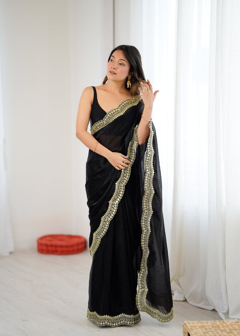 Fendy Grandeur Saree Sequin on Pure Satin