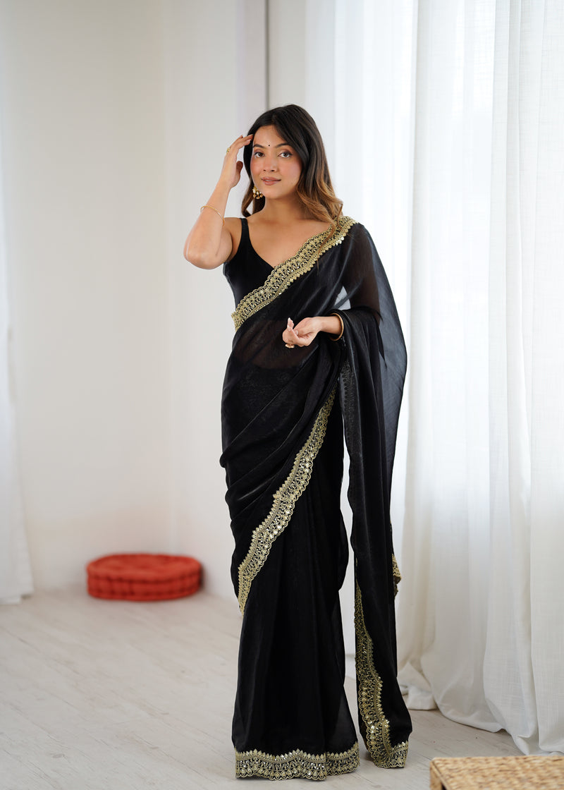 Fendy Grandeur Saree Sequin on Pure Satin