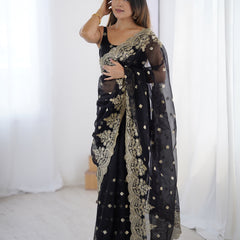 Soft Twill Net & Sequin Elegance Saree