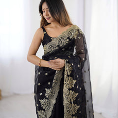 Soft Twill Net & Sequin Elegance Saree