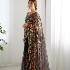 Butterfly Glow Saree Soft Net & 3mm Sequin Sparkle