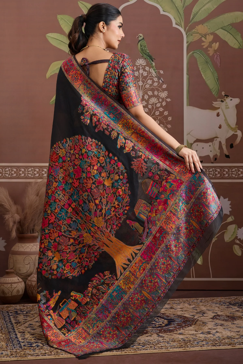 Luxurious Cotton Pashmina Weaving Saree