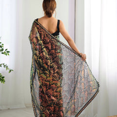 Butterfly Glow Saree Soft Net & 3mm Sequin Sparkle