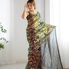 Butterfly Glow Saree Soft Net & 3mm Sequin Sparkle