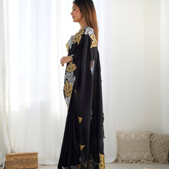 Vichitra Silk Saree with Fine Hand Embroidery