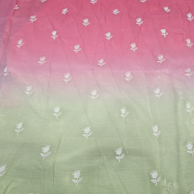 Elegant Crunchy Silk Saree with Intricate Cut Work Border