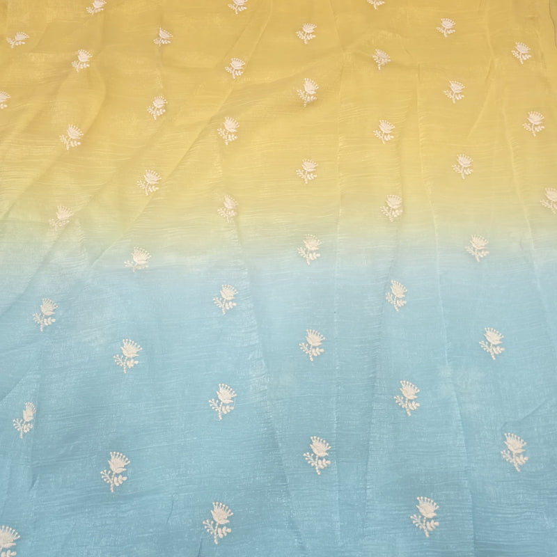 Elegant Crunchy Silk Saree with Intricate Cut Work Border