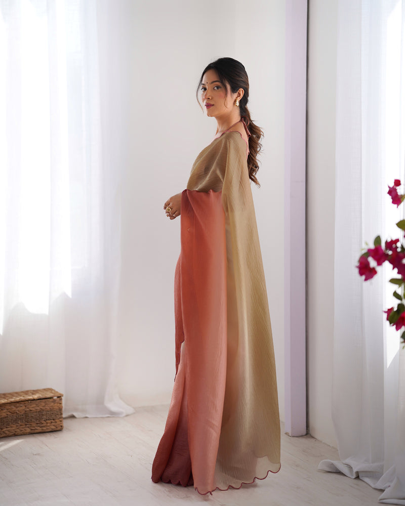 Textured Elegance with Arco Border Saree