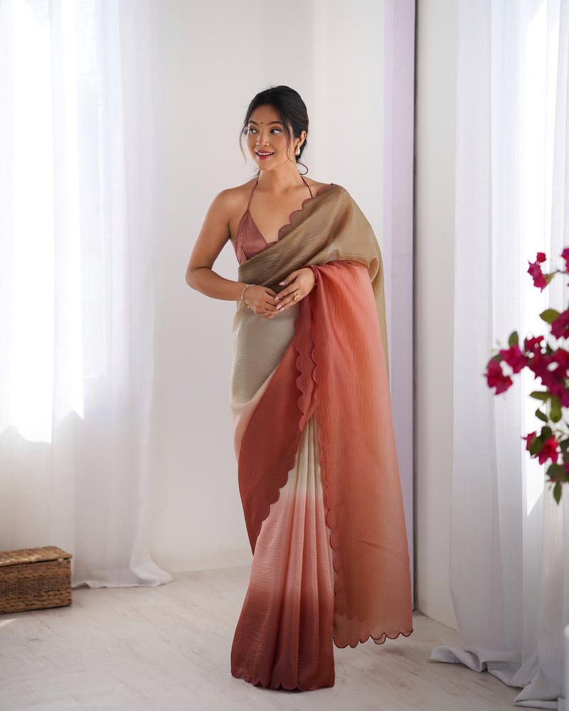 Textured Elegance with Arco Border Saree