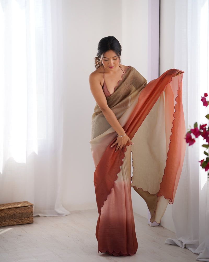 Textured Elegance with Arco Border Saree