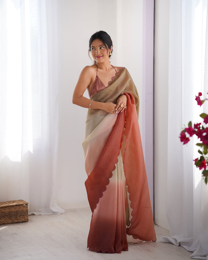 Textured Elegance with Arco Border Saree
