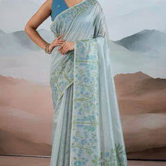 The Handloom Zari Tissue with Brasso Weaving Saree