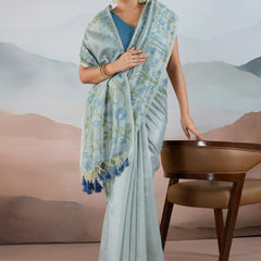 The Handloom Zari Tissue with Brasso Weaving Saree