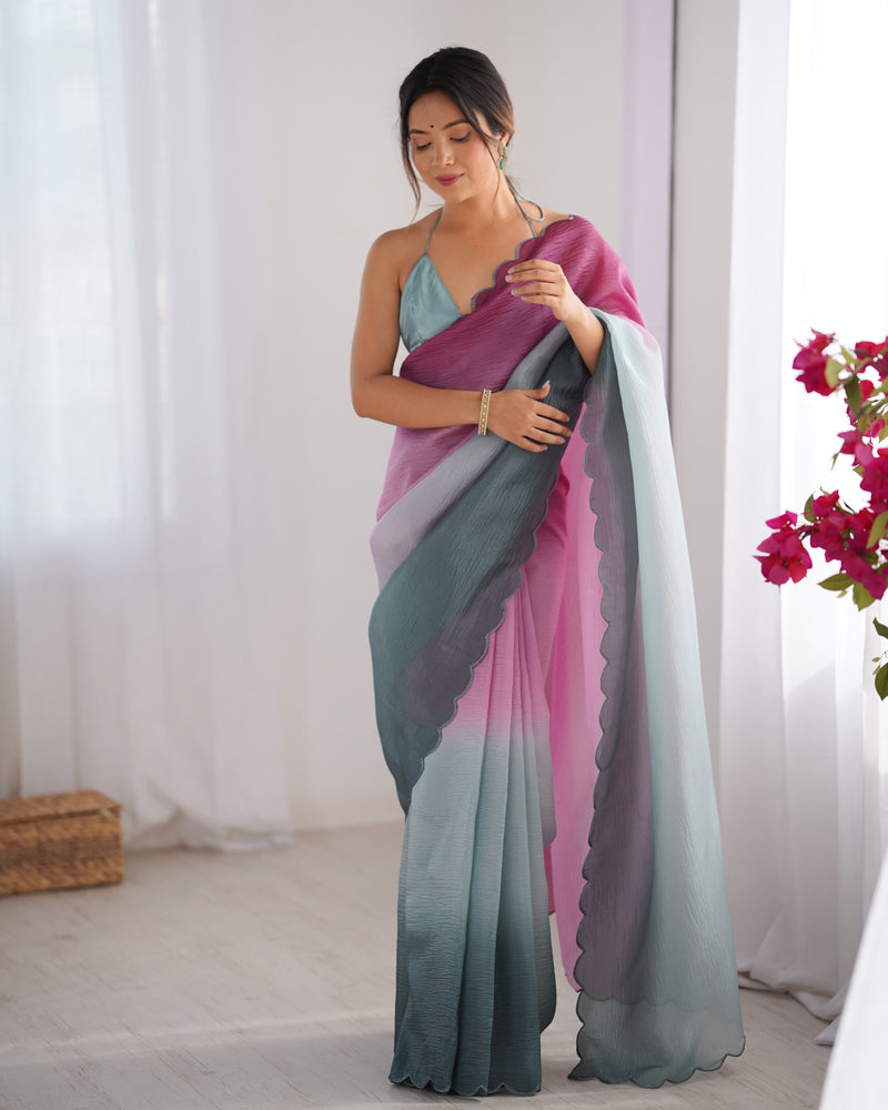 Textured Elegance with Arco Border Saree