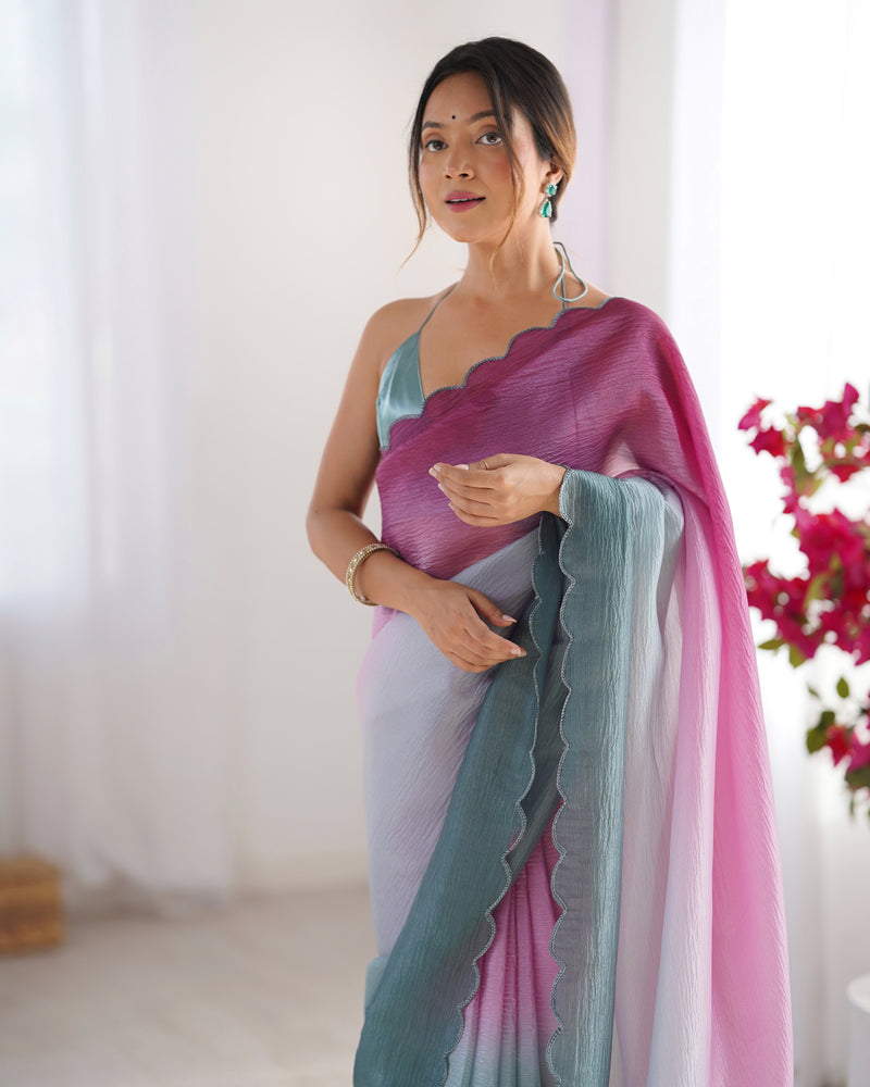 Textured Elegance with Arco Border Saree