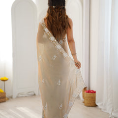 Fendy Satin Silk Saree with Triple Embellishment