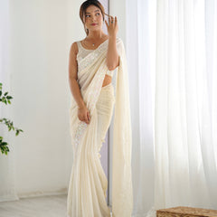 Embellished Georgette with Sequins & Embroidery Work Saree