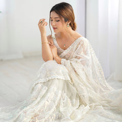 Butterfly Glow Saree Soft Net & 3mm Sequin Sparkle