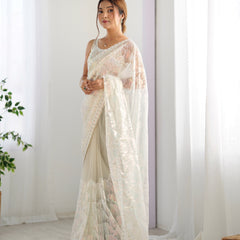 Butterfly Glow Saree Soft Net & 3mm Sequin Sparkle