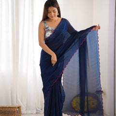 Space Silk Saree with Arco Border