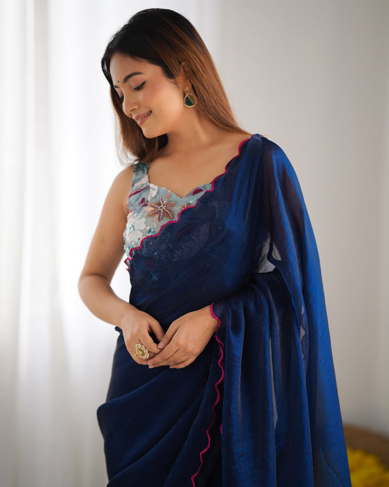 Space Silk Saree with Arco Border