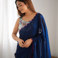 Space Silk Saree with Arco Border