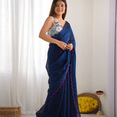 Space Silk Saree with Arco Border