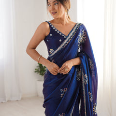 Space Silk with Original Beads Work Saree