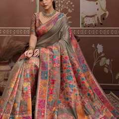 Luxurious Cotton Pashmina Weaving Saree