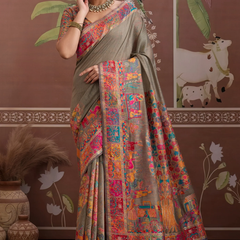 Luxurious Cotton Pashmina Weaving Saree