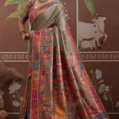 Luxurious Cotton Pashmina Weaving Saree