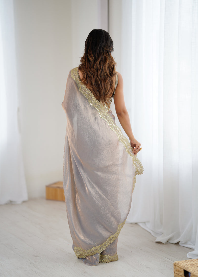 Fendy Grandeur Saree Sequin on Pure Satin