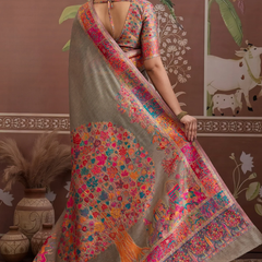 Luxurious Cotton Pashmina Weaving Saree