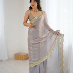 Fendy Grandeur Saree Sequin on Pure Satin