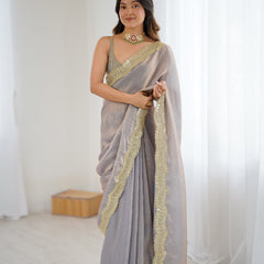Fendy Grandeur Saree Sequin on Pure Satin