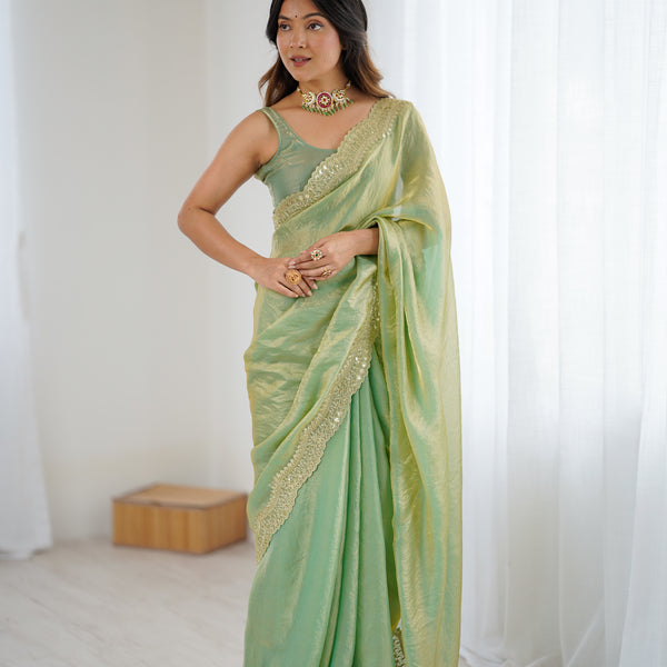 Fendy Grandeur Saree Sequin on Pure Satin
