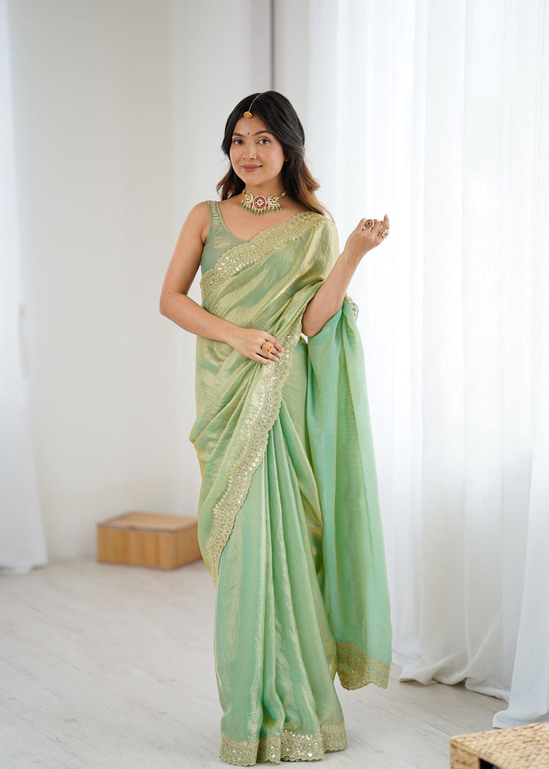 Fendy Grandeur Saree Sequin on Pure Satin