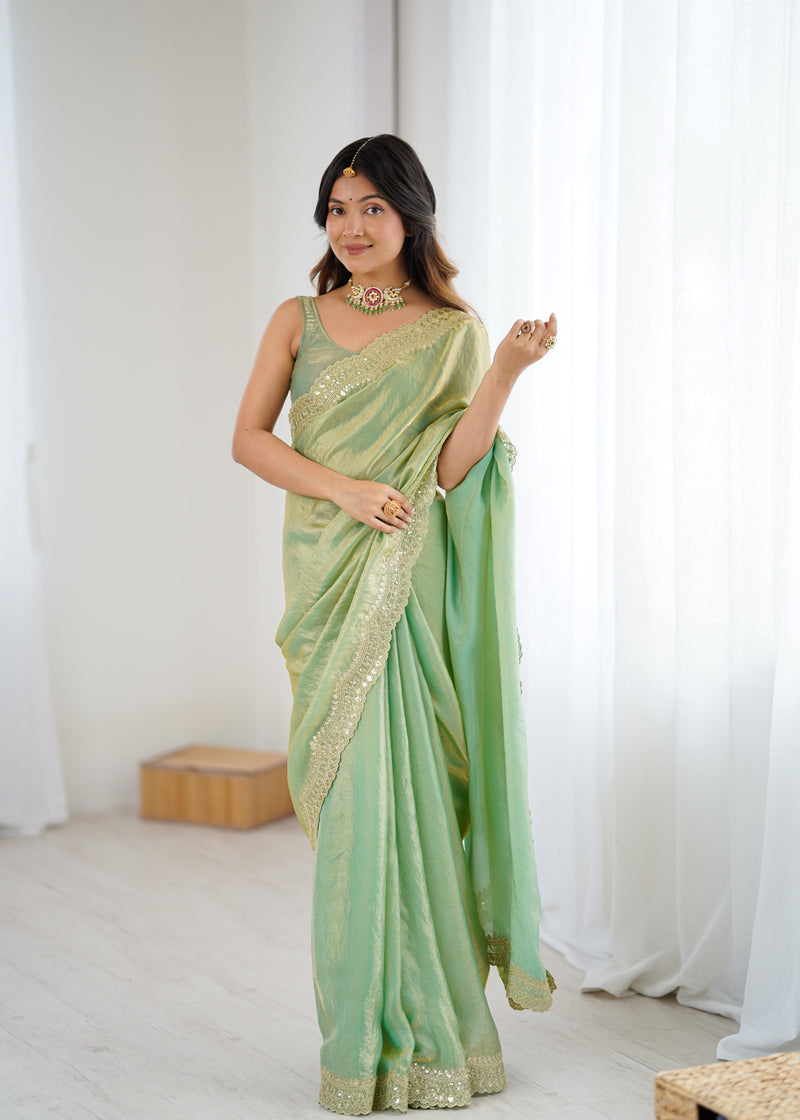 Fendy Grandeur Saree Sequin on Pure Satin