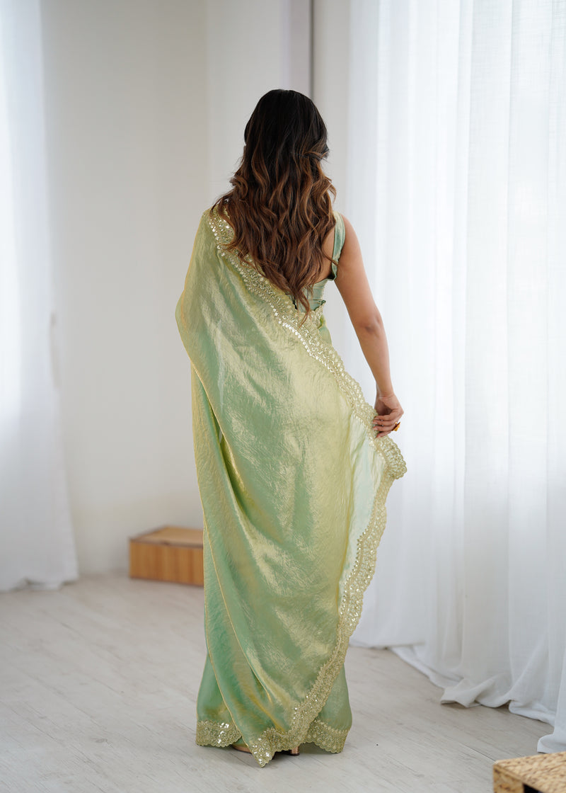 Fendy Grandeur Saree Sequin on Pure Satin