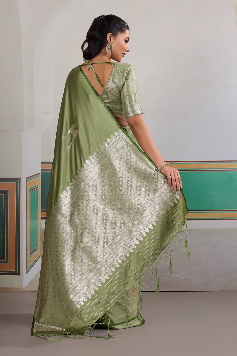 Pure Satin Handloom Weaving Saree
