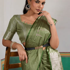 Pure Satin Handloom Weaving Saree