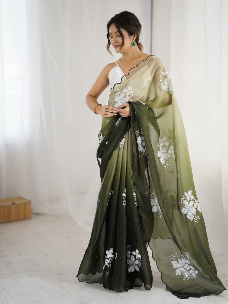 Zimi Chu Sequin Saree