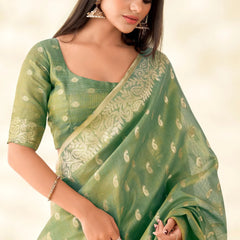 Woven Tissue Linen Saree