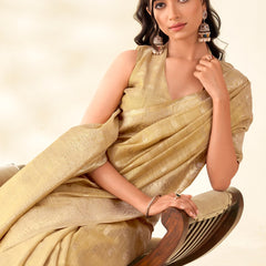 Woven Tissue Linen Blend Saree