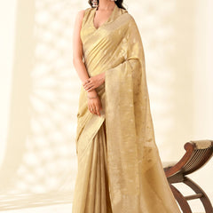 Woven Tissue Linen Blend Saree