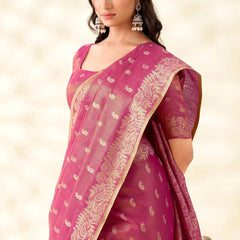 Woven Tissue Linen Blend Saree