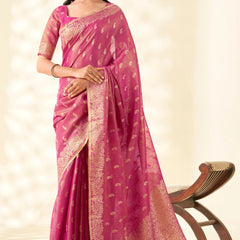 Woven Tissue Linen Saree